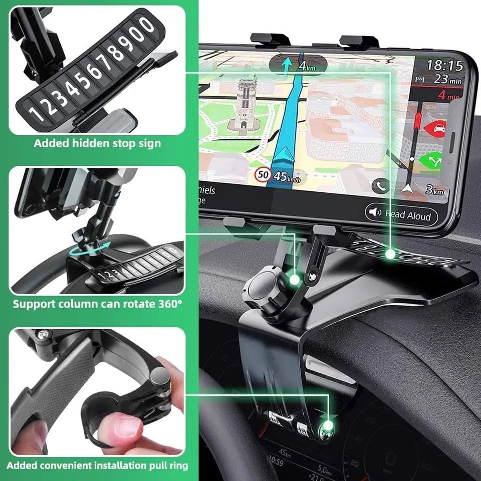 Dashboard Mobile Holder, Universal Phone Suction Bracket, 360 Adjustable Rotating Mount Holder, Multipurpose Cell Phone Stand, 360 Degree Rotating GPS Navigation Bracket, Car Dashboard Rear View Mirror with 360° Spring Clip Dashboard Mobile Holder, Universal Phone Suction Bracket, 360 Adjustable Rotating Mount Holder, Multipurpose Cell Phone Stand, 360 Degree Rotating GPS Navigation Bracket, Car Dashboard Rear View Mirror with 360° Spring Clip